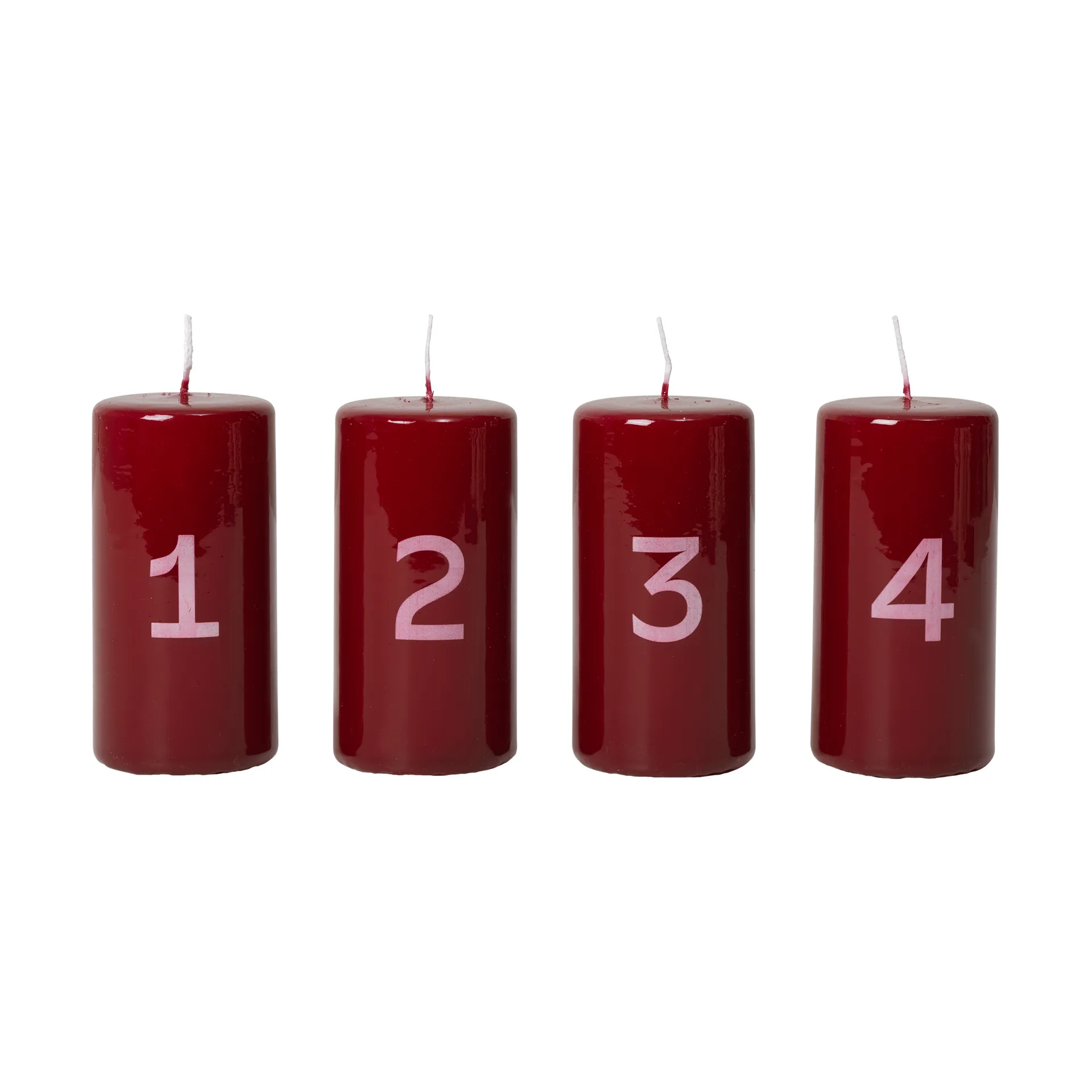 Broste adventsljus, Burgundy-White, 4 delar Broste Copenhagen