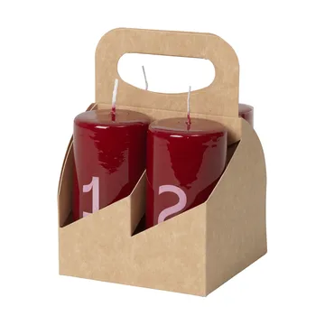 Broste adventsljus - Burgundy-White, 4 delar - Broste Copenhagen