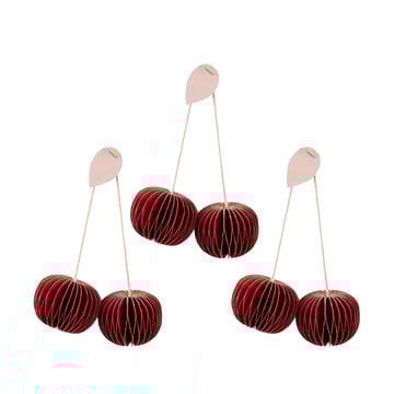 Läs mer om Broste Copenhagen Cherry dekorationshänge 3 delar Pompeian red