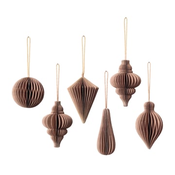 Läs mer om Broste Copenhagen Christmas mix julhänge 6-pack Indian tan