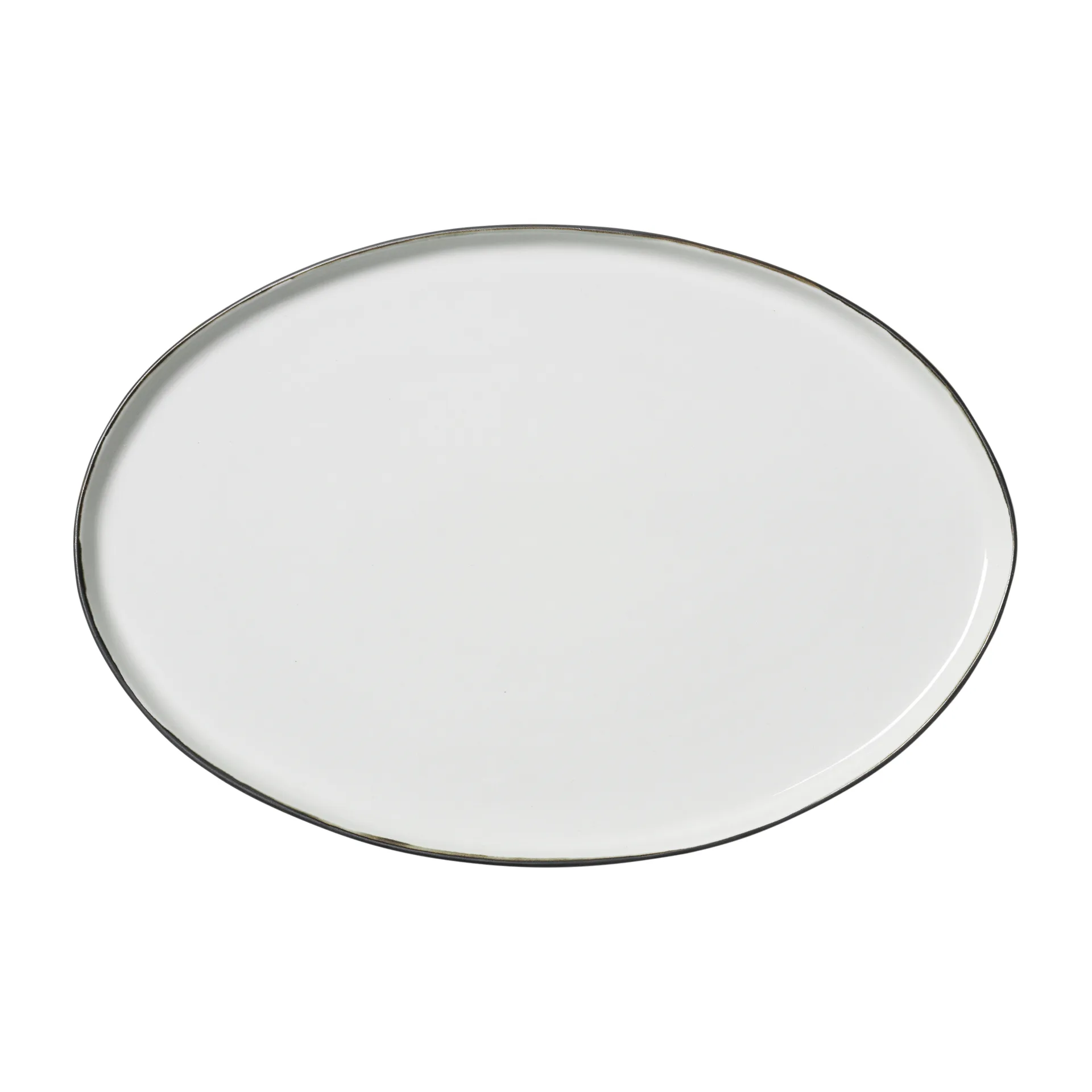 Esrum fat oval 26,5x39 cm, Ivory-grey Broste Copenhagen