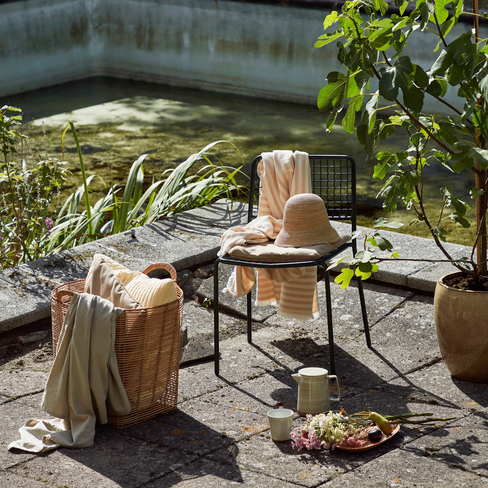 Frankie bomullspläd 130x180 cm, Taos taupe beige Broste Copenhagen