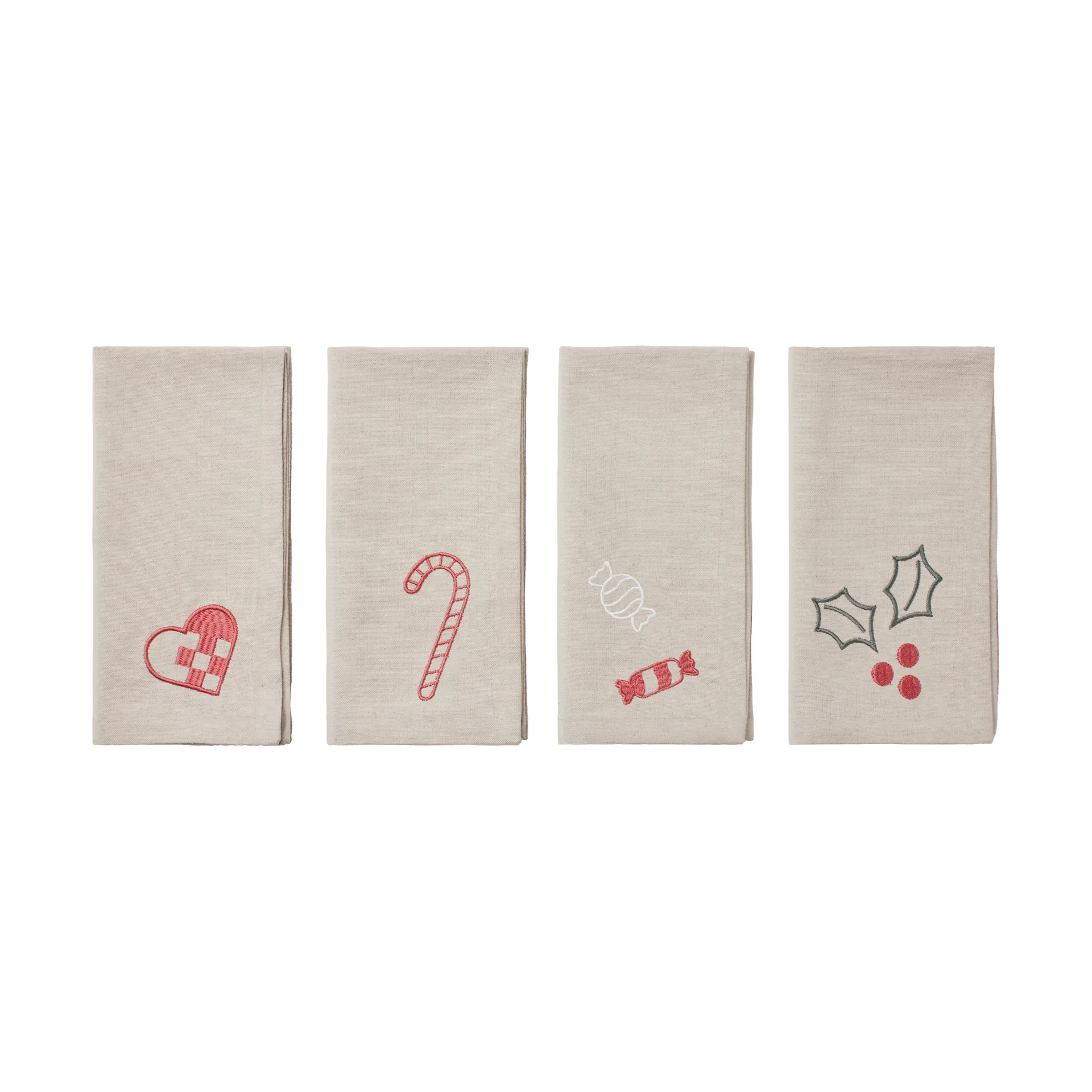 Fryd tygservett 45x45 cm 4 delar, Light warm grey-red Broste Copenhagen