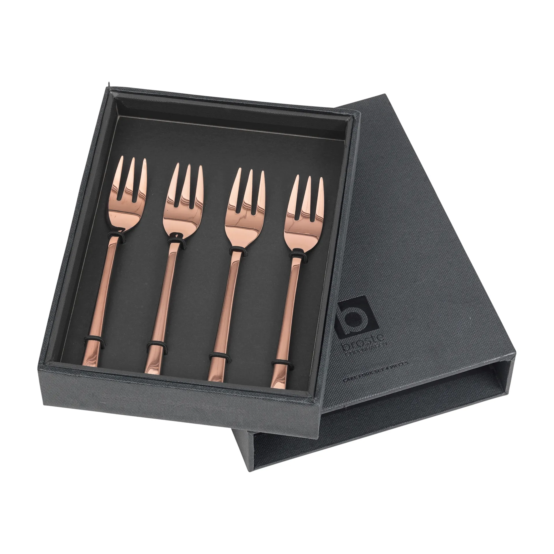 Hune tårtgaffel 4-pack, titanium espresso Broste Copenhagen