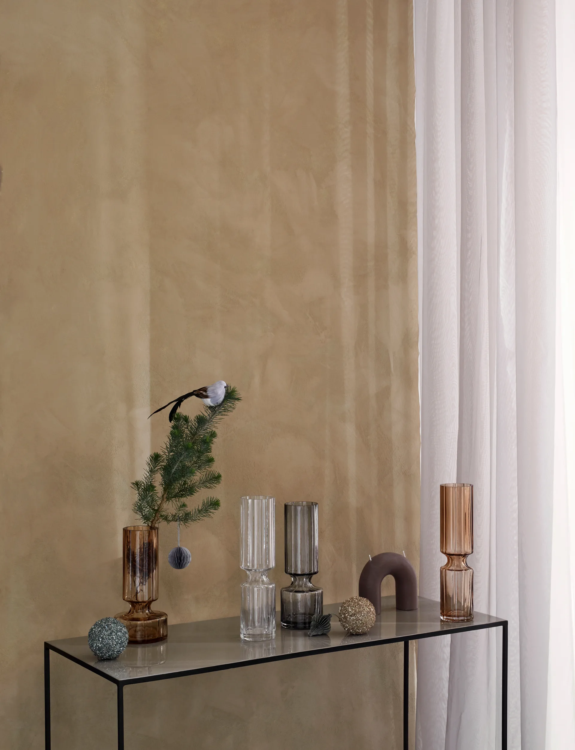 Hyacint glasvas 31,7 cm, Indian tan Broste Copenhagen