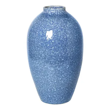 Ingrid keramikvas 40 cm - Insignia blue-white - Broste Copenhagen