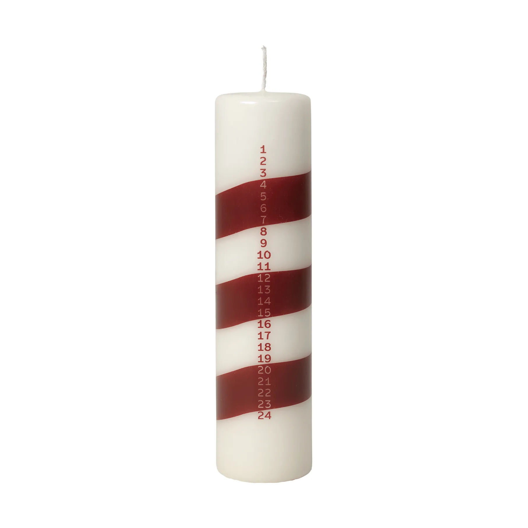 Linea kalenderljus, Off White-Burgundy Broste Copenhagen