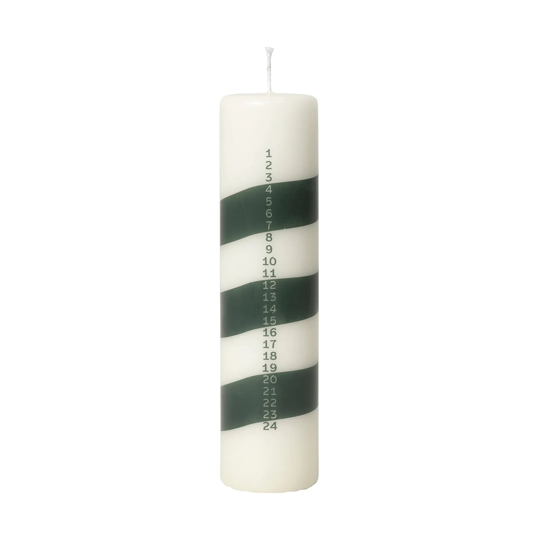 Linea kalenderljus, Off White-Dark Green Broste Copenhagen