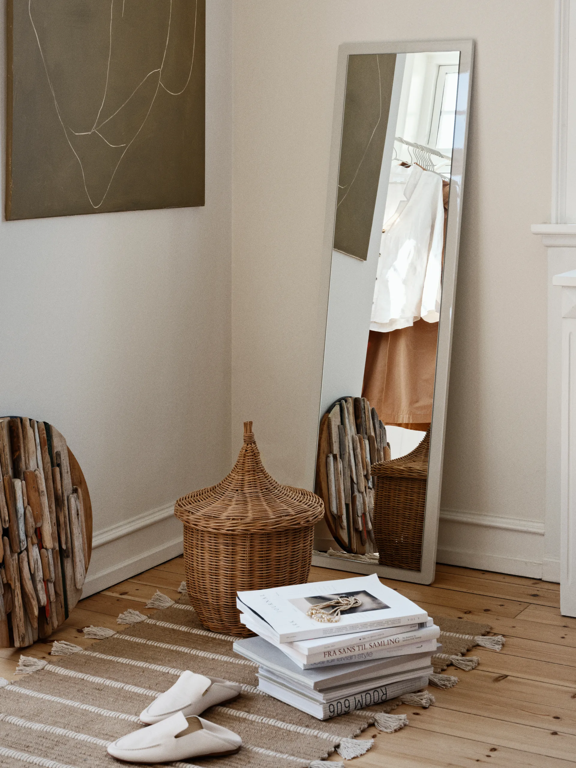 Pallas korg 2 delar, Natural-brown Broste Copenhagen