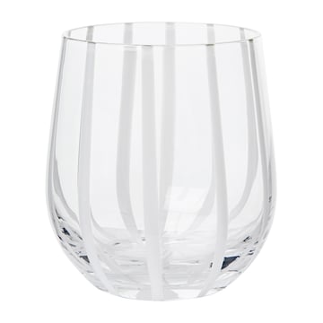Läs mer om Broste Copenhagen Stripe dricksglas 35 cl Clear-white stripes