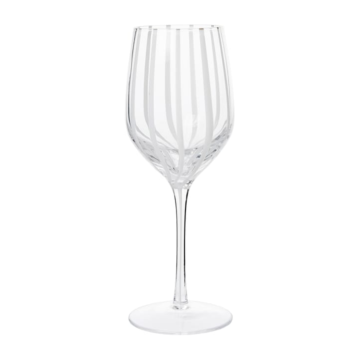 Stripe vitvinsglas 35 cl - Clear-white stripes - Broste Copenhagen