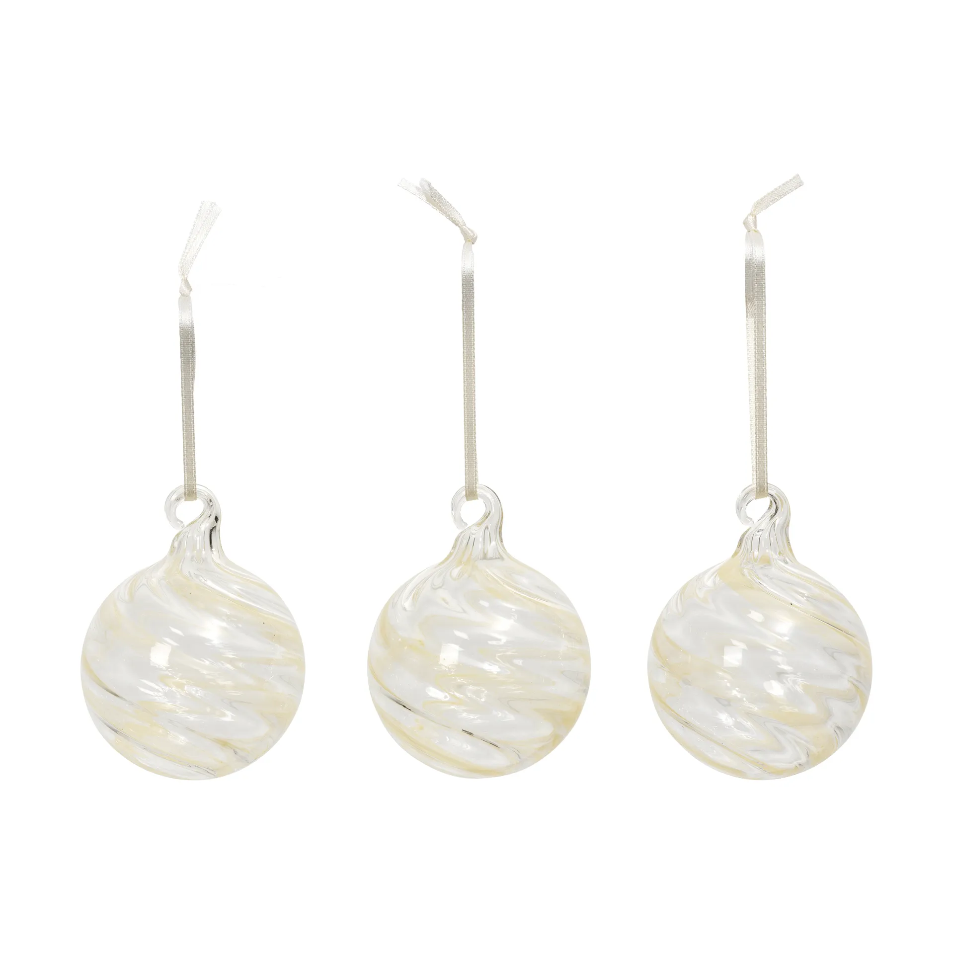 Swirl julgranskula, Off White-Clear Broste Copenhagen