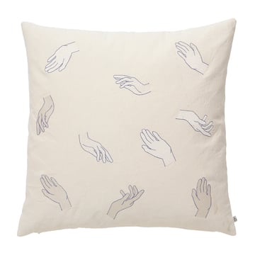 Broste Copenhagen Touch kuddfodral 50×50 cm Intense blue-off white