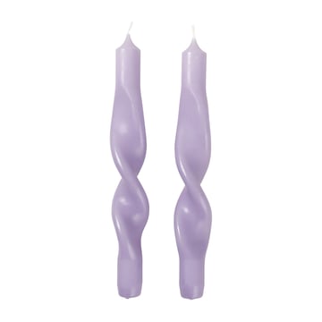 Broste Copenhagen Twist twisted candles skruvade ljus 23 cm 2-pack Orchid light purple