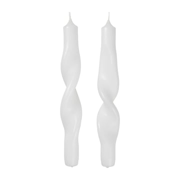 Broste Copenhagen Twist twisted candles skruvade ljus 23 cm 2-pack Pure white