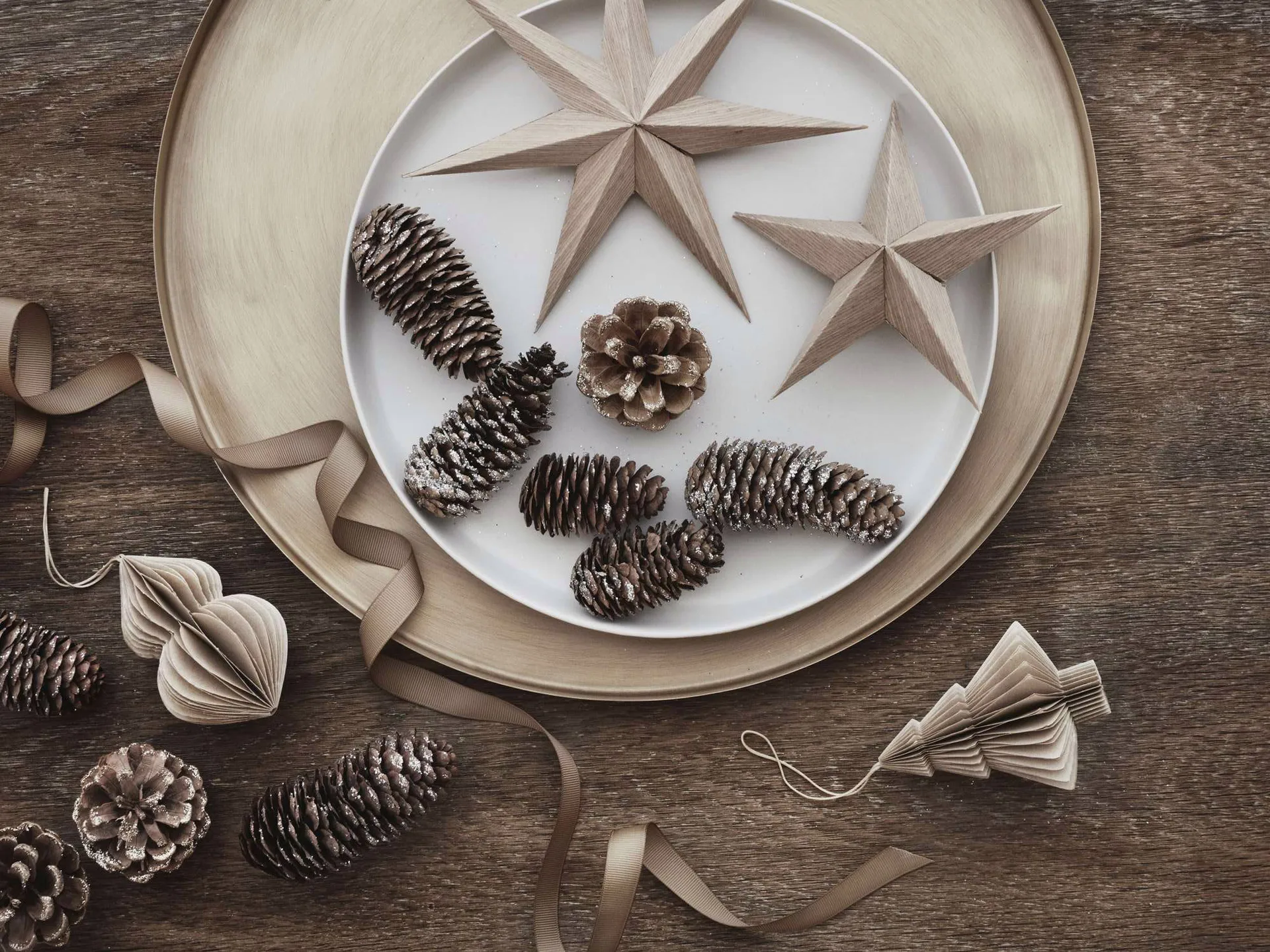 Venice trästjärna Ø20 cm, Natural Broste Copenhagen