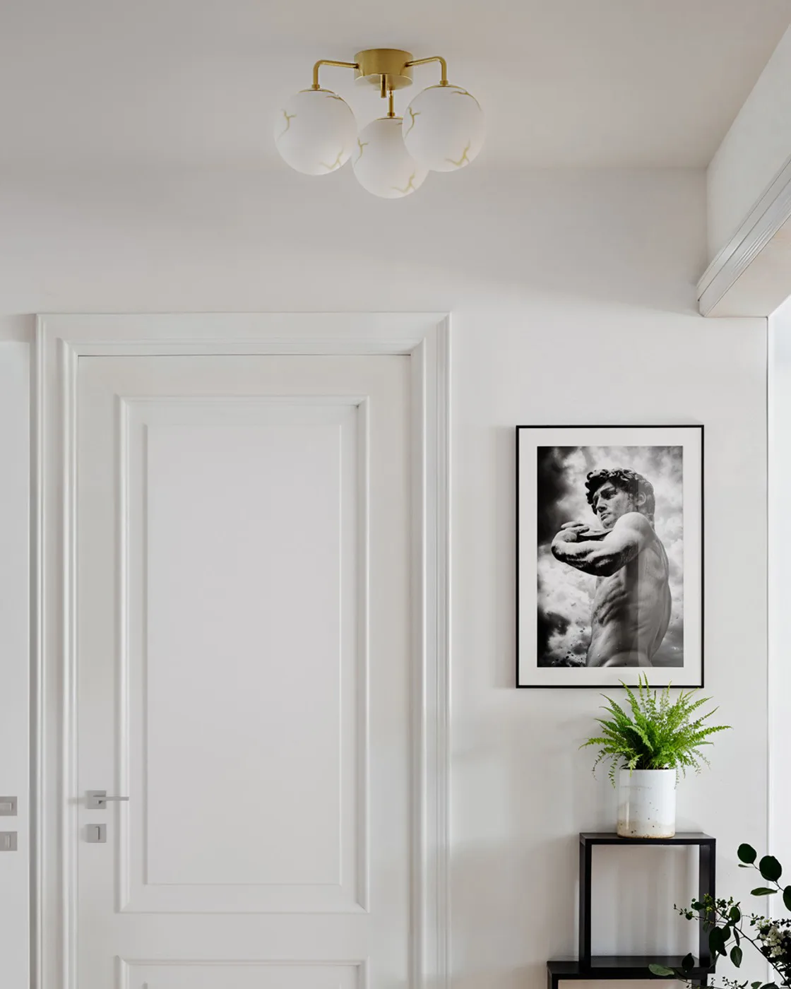 Bellagio plafond 3-lite, Mässing-vit By Rydéns