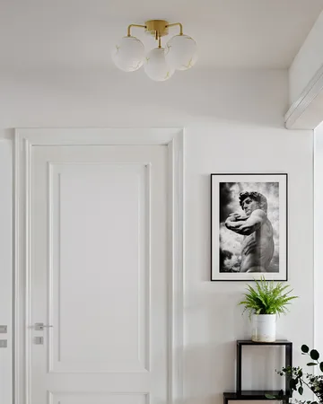 Bellagio plafond 3-lite - Mässing-vit - By Rydéns