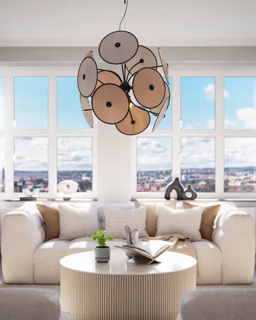 Cappello taklampa Ø82 cm - Matt svart-beige - By Rydéns