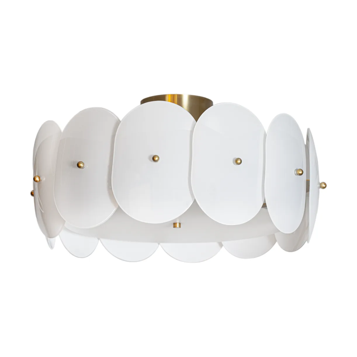 Omlott plafond Ø53 cm, Mässing-vit By Rydéns