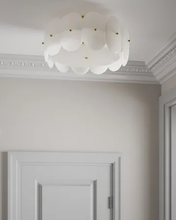 Omlott plafond Ø53 cm - Mässing-vit - By Rydéns