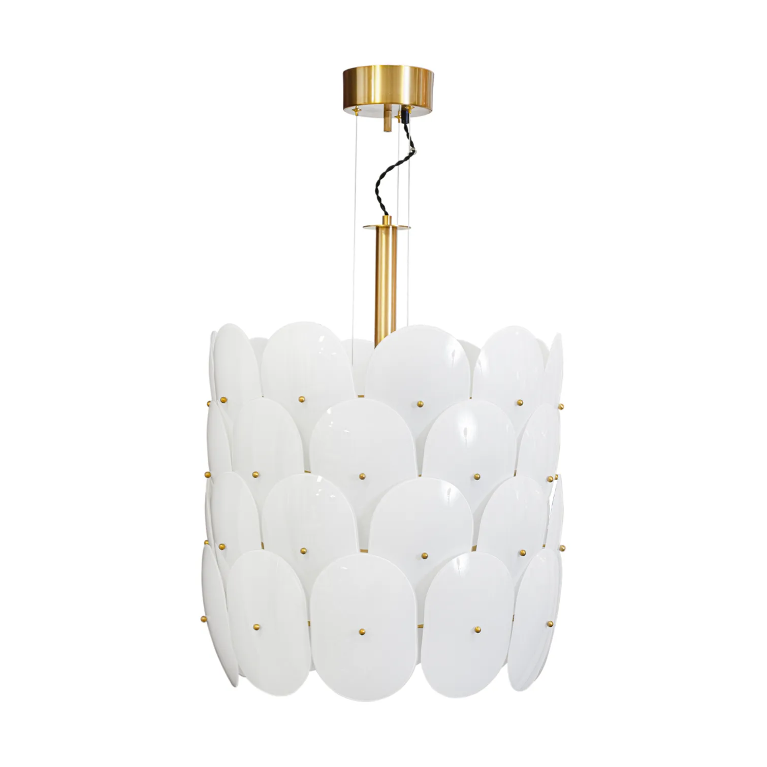 Omlott taklampa Ø50 cm, Mässing-vit By Rydéns