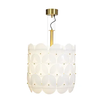 Omlott taklampa Ø50 cm - Mässing-vit - By Rydéns