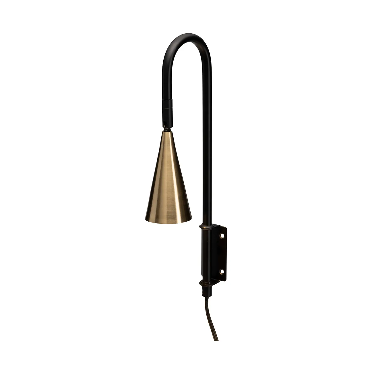 Spline vägglampa, Svart-mässing, 36 cm By Rydéns