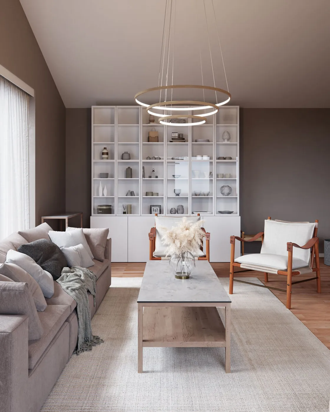 Trione taklampa Ø80 cm, Natur By Rydéns