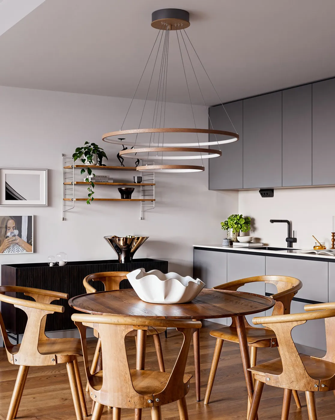 Trione taklampa Ø80 cm, Valnöt By Rydéns