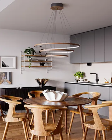 Trione taklampa Ø80 cm - Valnöt - By Rydéns