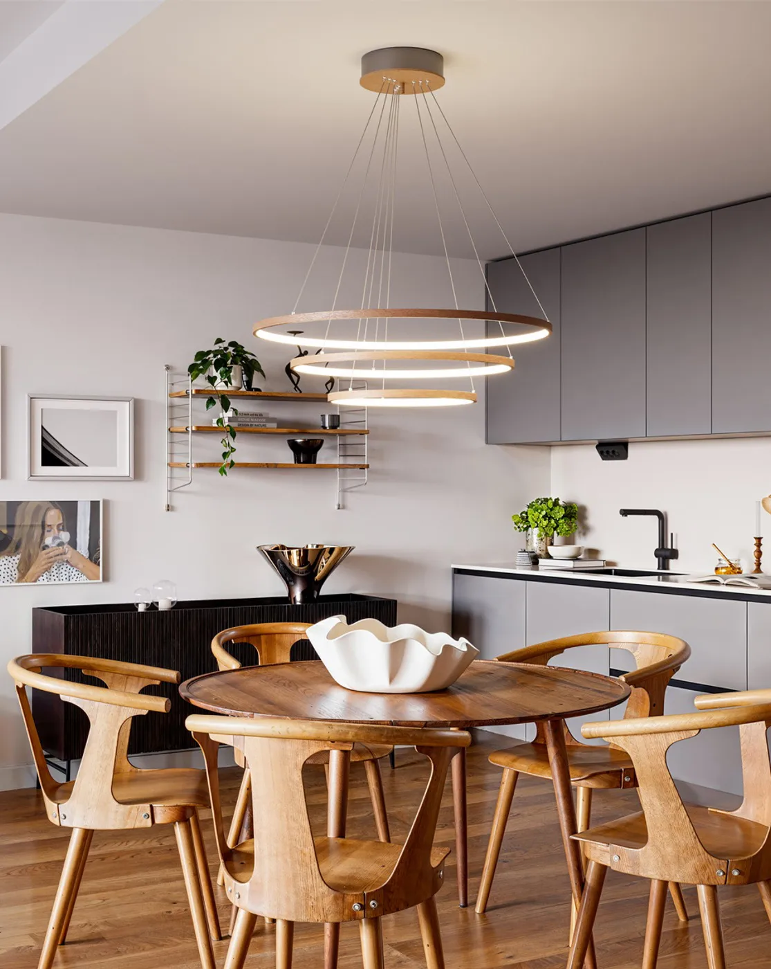 Trione taklampa Ø80 cm, Valnöt By Rydéns