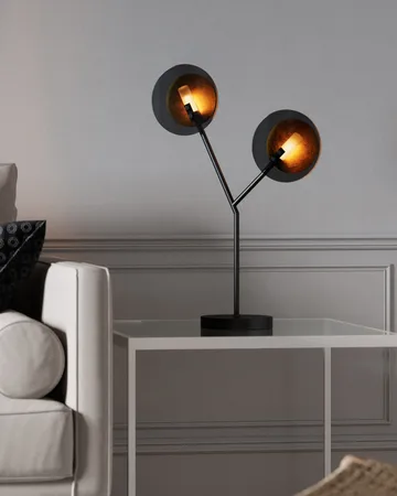 Turno bordslampa 59 cm - Matt svart-guld - By Rydéns