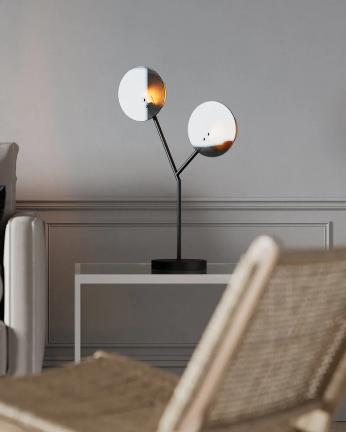 Turno bordslampa 59 cm, Matt svart-guld By Rydéns