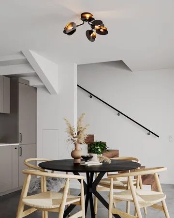 Turno plafond Ø66 cm - Matt svart-guld - By Rydéns