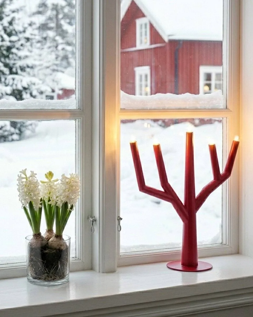 Winter Ruby adventsljusstake, Oxidröd By Rydéns