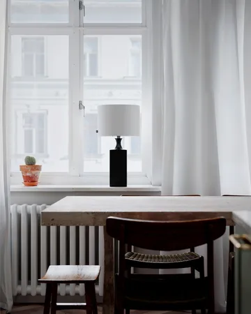 Woody bordslampa 56 cm - Svart-vit - By Rydéns