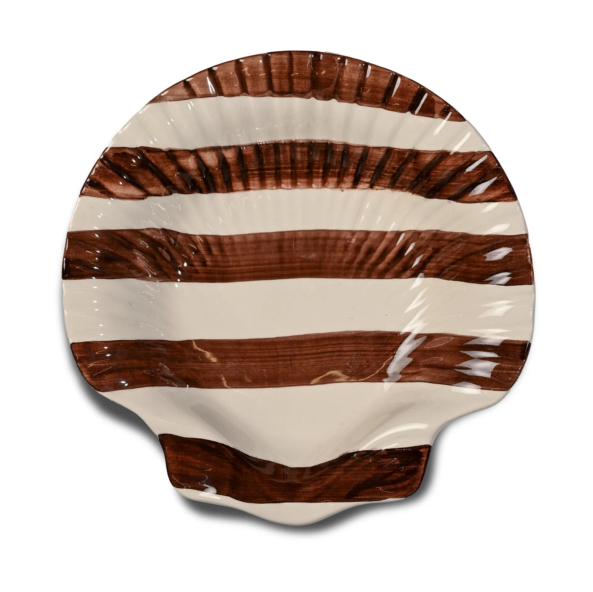 Armona stripe tallrik 23,5x23,5 cm, Mörkbrun-vit Byon