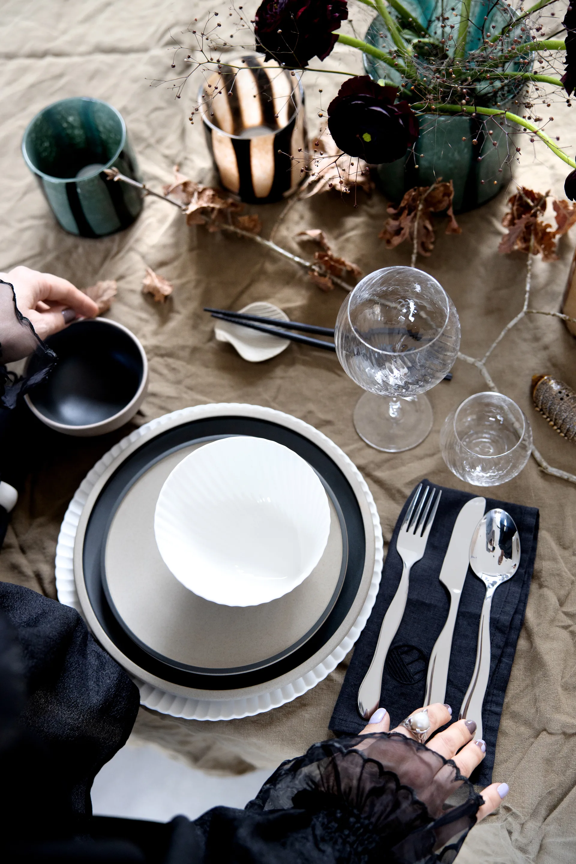 Fumiko hållare till ätpinnar 4-pack, Beige Byon