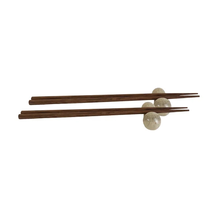 Porto ätpinnar med hållare 2-pack - Beige - Byon