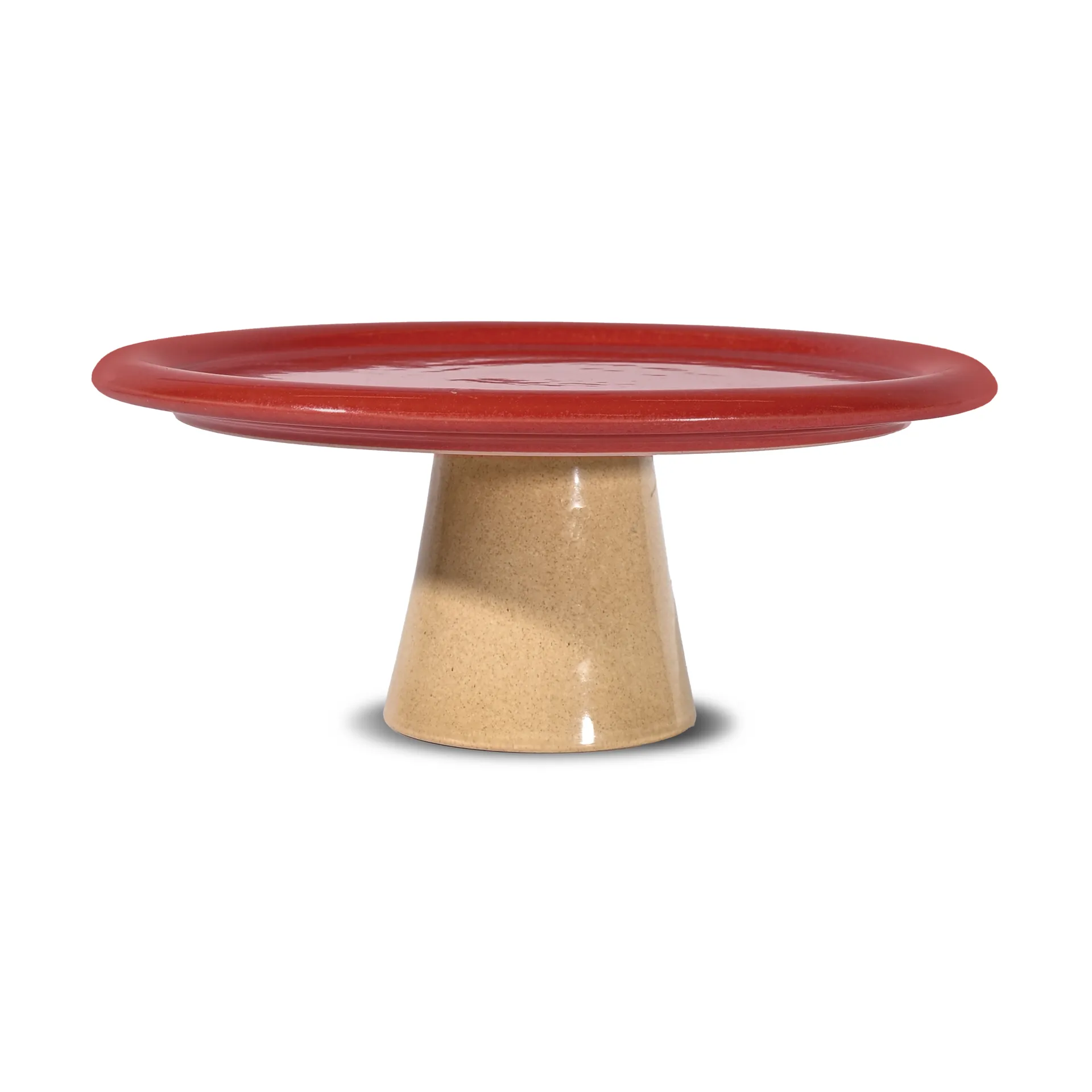 Porto kakfat Ø26x11 cm, Röd-beige Byon