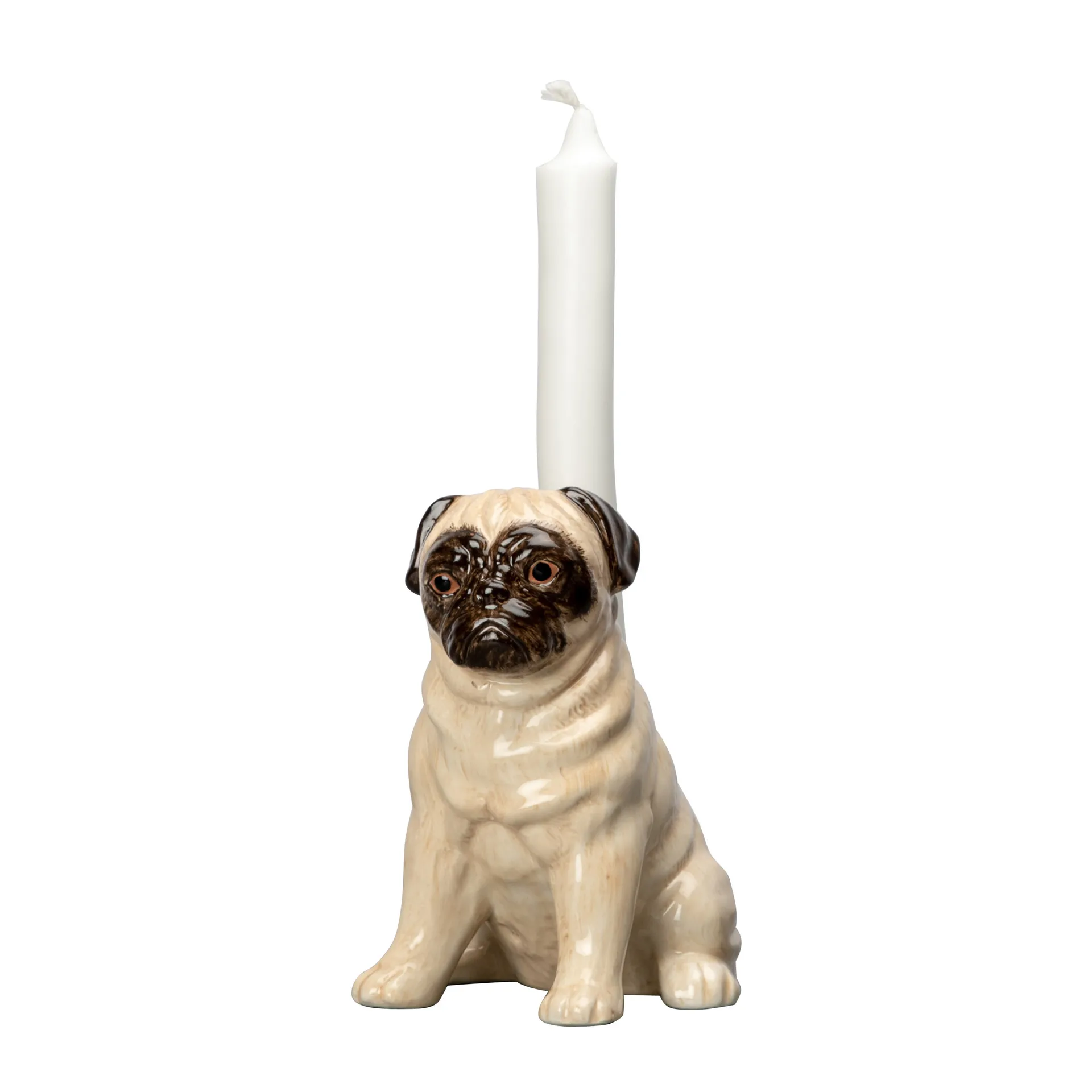 Pug ljusstake 14,5 cm, Beige-brown Byon