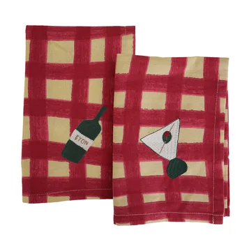 Sera servett 2-pack - Röd, 45x45 cm - Byon