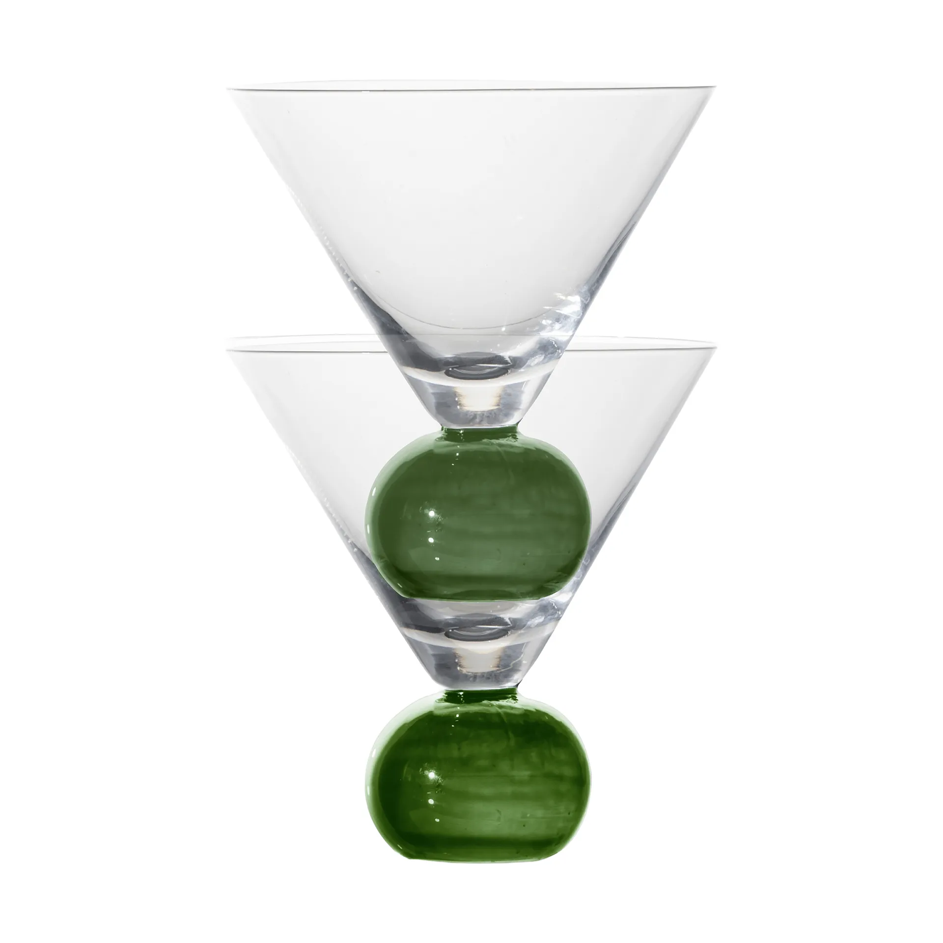 Spice glas 24 cl 2-pack, Klar-mörkgrön Byon