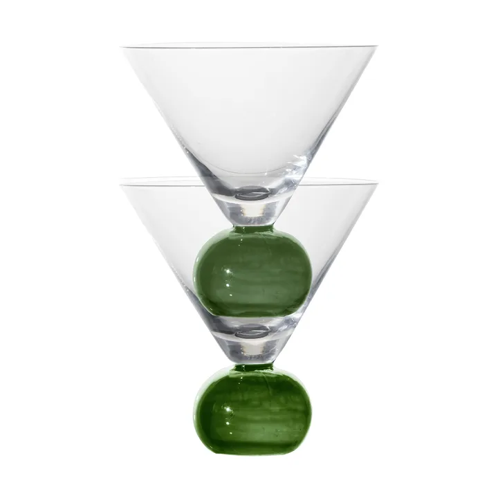 Spice glas 24 cl 2-pack - Klar-mörkgrön - Byon