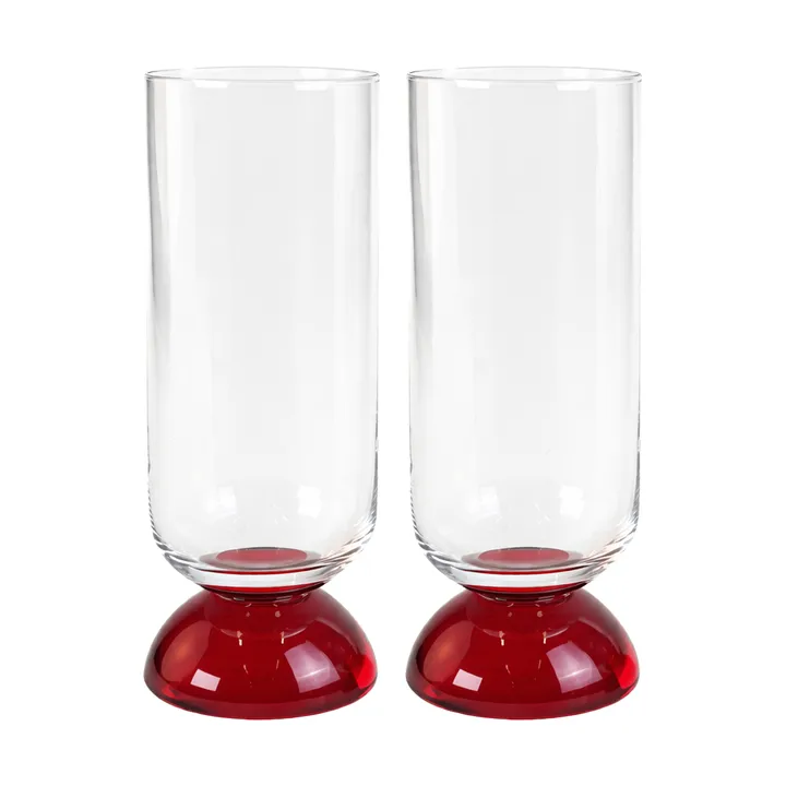 Spice högt dricksglas 38 cl 2-pack - Klar-röd - Byon