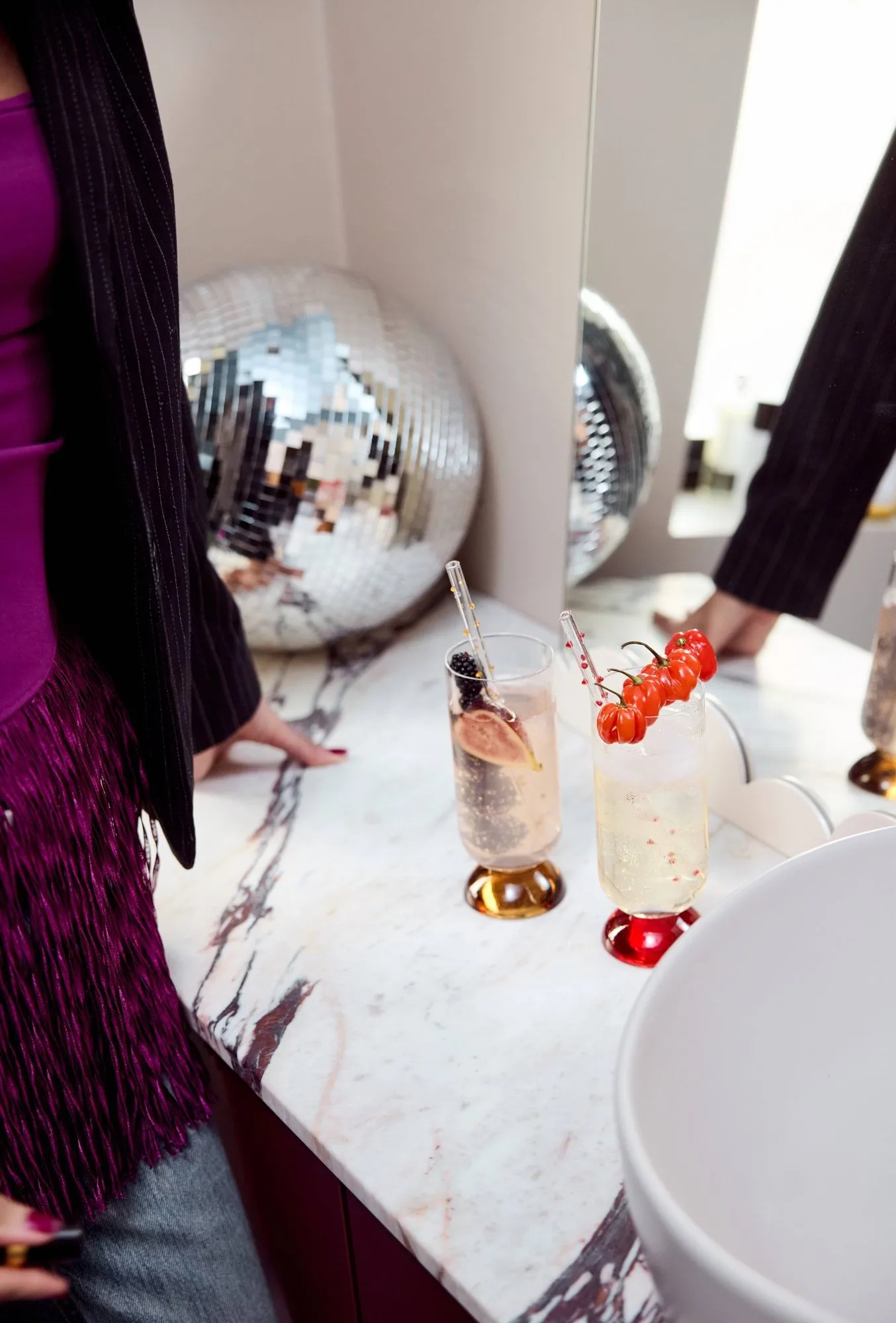 Spice högt dricksglas 38 cl 2-pack, Klar-röd Byon