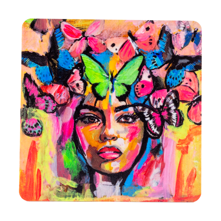 Coming back to life glasunderlägg 9x9 cm - Multi - Carolina Gynning
