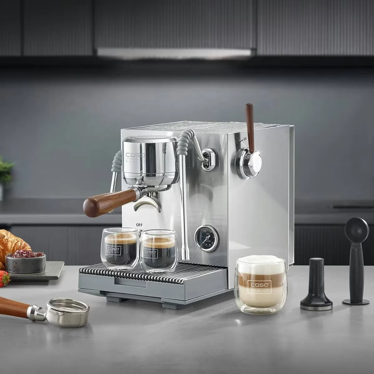 Caso Gourmet Avancerad espressomaskin, Stål Caso