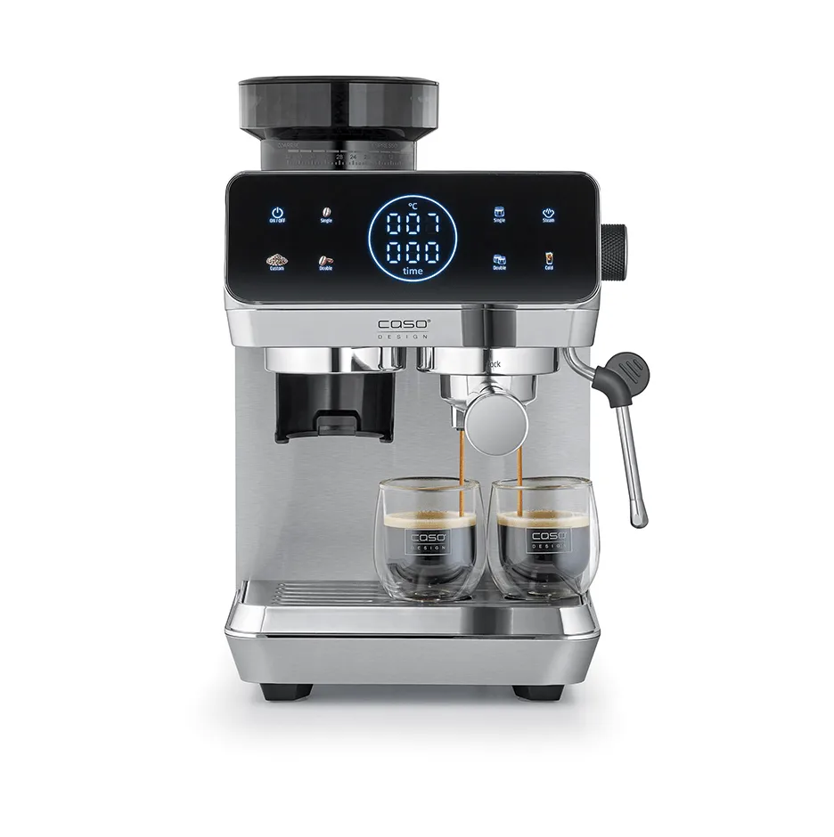 Caso Gourmet espressomaskin med kvarn, Stål Caso